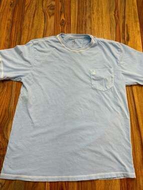 johnnie-O Light Blue Contrast Stitch Pocket T-Shirt Size XL